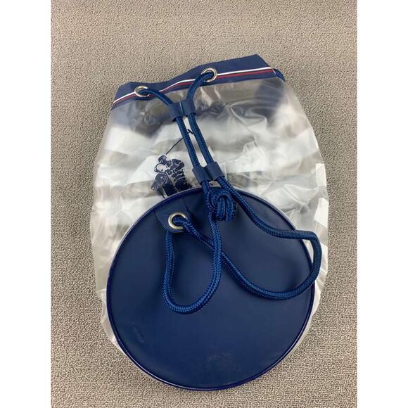 US Open Polo Ralph Lauren Drawstring Backpack White Blue Logo Rope Strap Tote - Picture 7 of 8